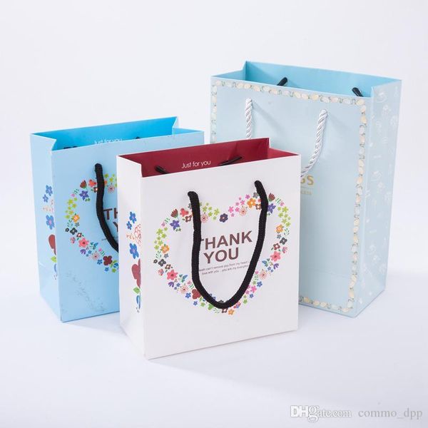

wholesale bulk jewelry gift bag for box thank you princess kraft paper jewelry pouches packaging & display, Pink;blue