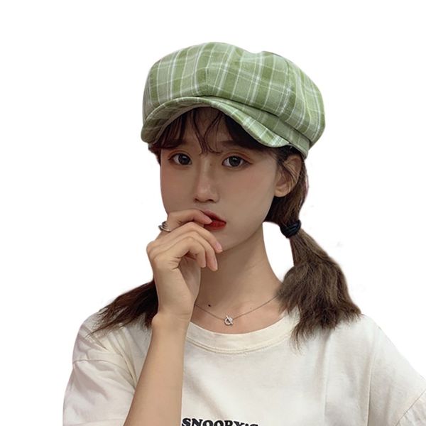 

retro female art octagonal hat fashion women vintage beret cap cabbie newsboy flat peaked hat beret retro british hat, Blue;gray