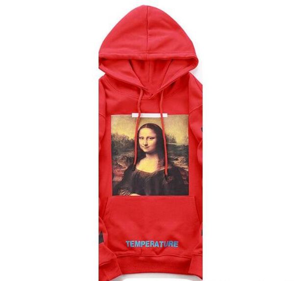 

good quality new fashibrand mona lisa print cotton men women hoodie 2xl white oc18123 sweatshirts, Black