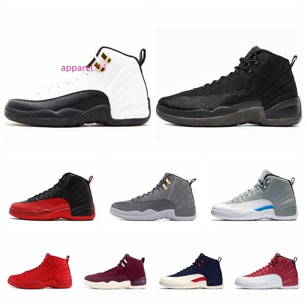 

12 12s баскетбольная обувь для мужчин утепленная черная wntr тренажерный зал красный грипп игра гамма синий такси мастер мужские спортивные