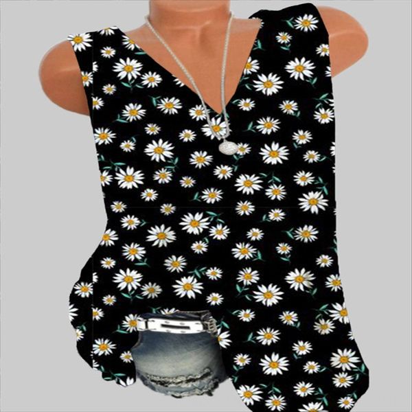 

s-5xl women's printing loose casual sleeveless women s-5xl women's t-shirt printing loose digital digital casual sleeveless t-shir, White