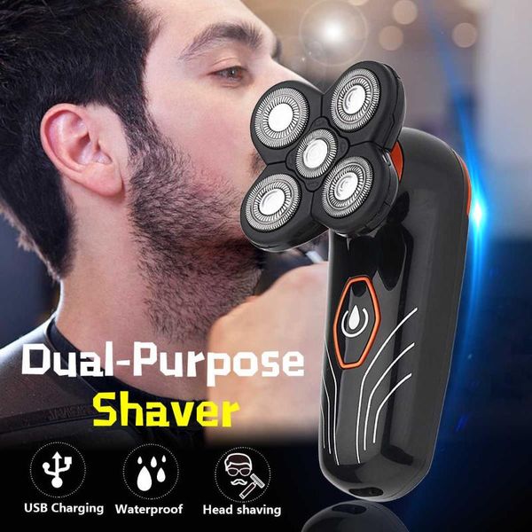 

electric shaver 5 heads floating blade men bald head razor beard trimmer hair clipper rechargeable ipx7 waterproof shaver