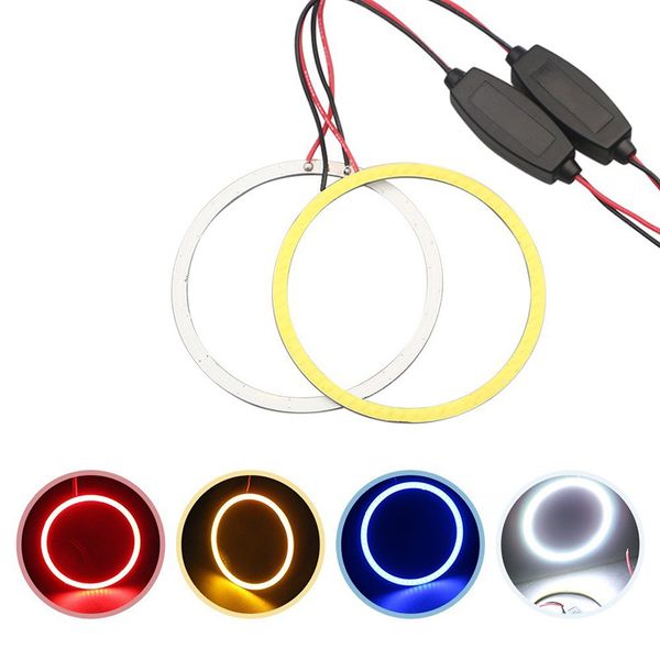 

led angel eyes car headlight halo rings cob led drl canbus no error dc12v 60mm 70mm 80mm 90mm 100mm 110mm 120mm auto motorcycle