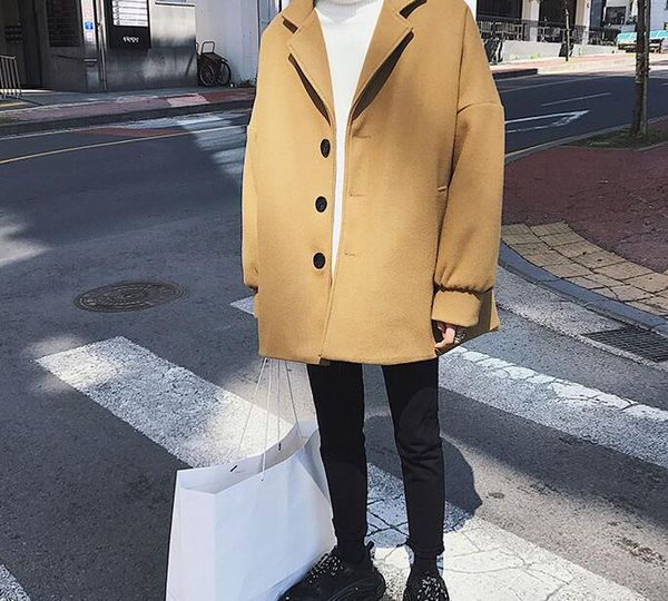 

windbreaker 2019 woolen thick coat coat student jacket, Black;brown