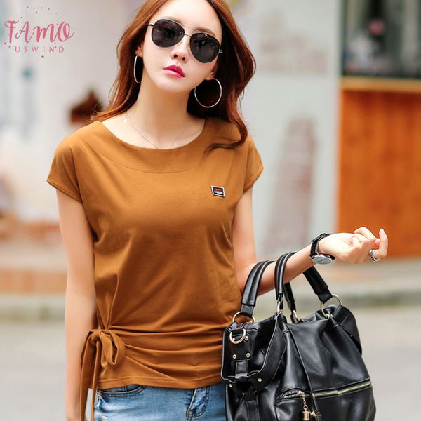 

ropa moda mujer 2020 summer cotton white t shirt bow femme korean fashion tee shirt women tshirt batwing sleeve clothing