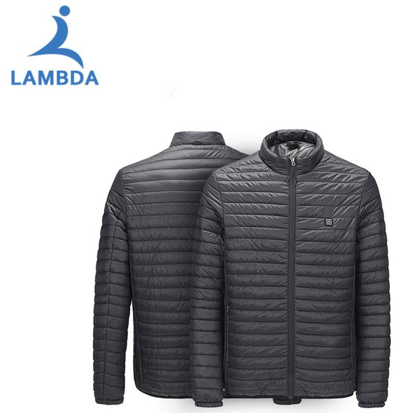 

man woman electric heated jacket vest waistcoat warm coat feather clothes thermal softshell jacket winter heating clothes, Gray;blue