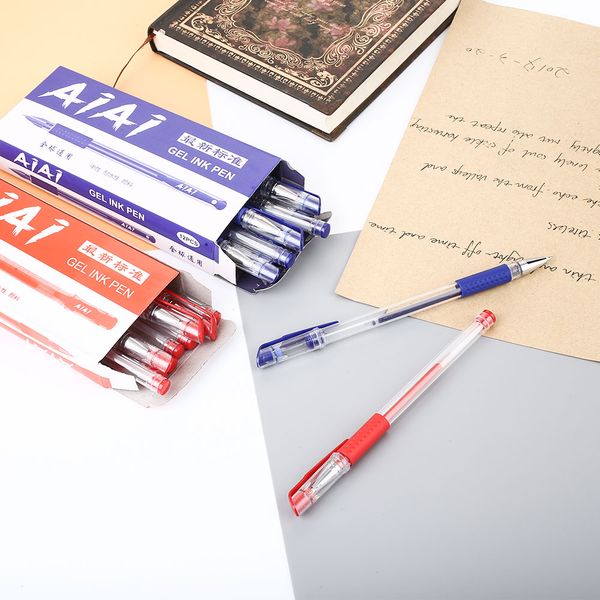 

12pcs 0.5mm gel ink ballpoint pen plastic school student study stationery