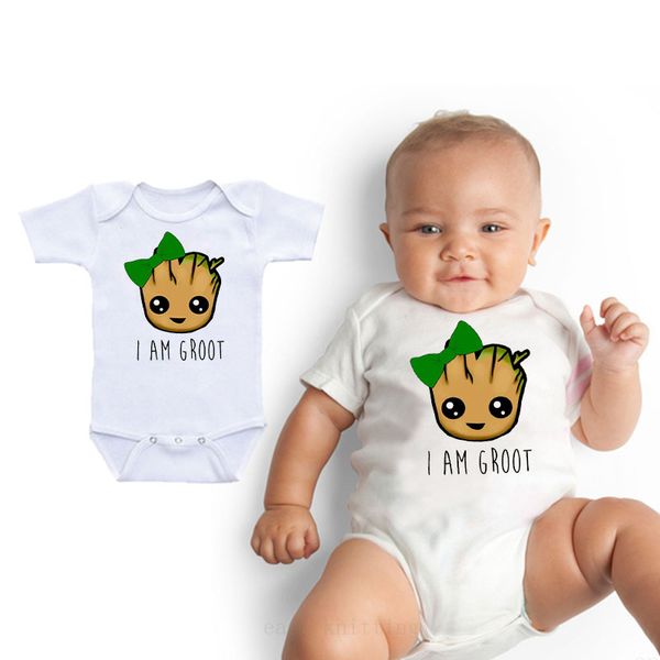 

DERMSPE 2019 New Summer Newborn Baby Boys Girls Cotton Short Sleeve Cartoon Letter Print Romper Jumpsuit Baby Clothes White