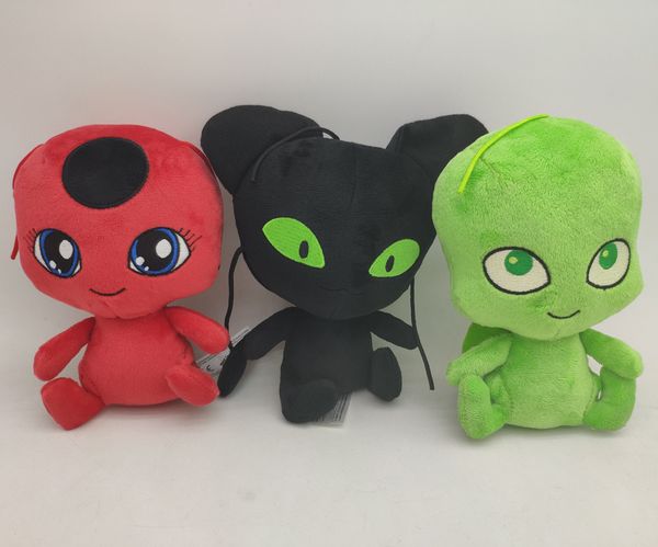 Acheter 15cm 6 Pouces Nouveau Coccinelle Et Chat Noir Dessin Animé En Peluche Jouets Animaux Doux Poupée Porte Clés De Bonne Qualité Pendentif C6390