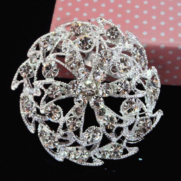

bride bridal bouquet brooch plate with silver rhinestone set brooch, Gray