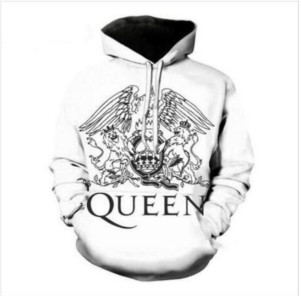 

рок-группа queen толстовки мужчины женщины с длинным рукавом во всем печатном пуловере толстовки топы повседневная 3d толстовка плюс размер, Black