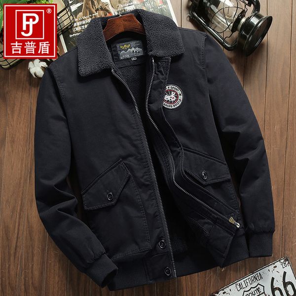 

men's down & parkas 2021 autumn winter cotton jacket fat male army velvet clothes coat, Black