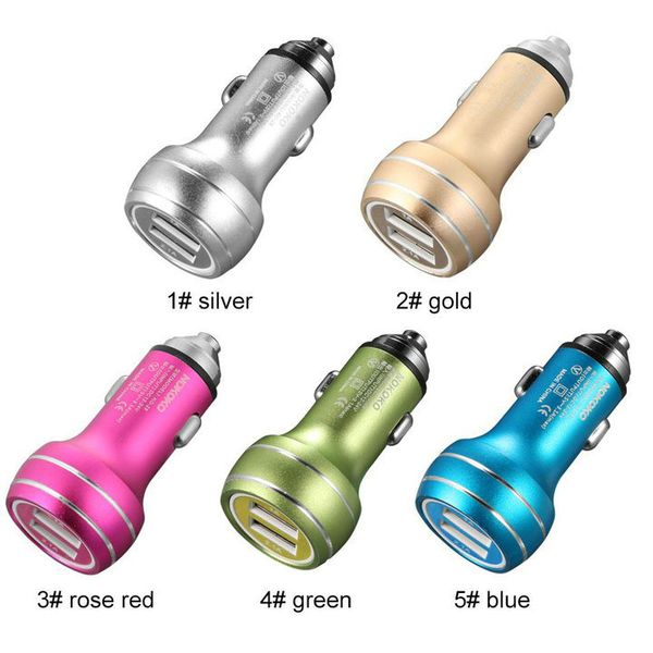 

universal 5v 2.1a dual usb ports alloy metal car charger auto power adaptor for samsung huawei android phone gps pc