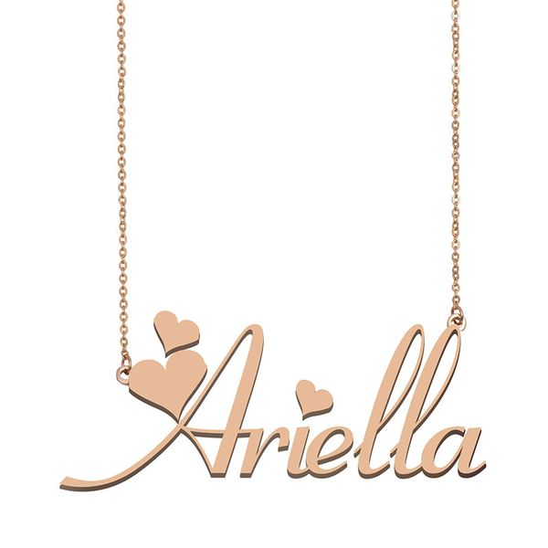 

ariella name necklace pendant for women girlfriend gifts custom nameplate children friends jewelry 18k gold plated stainless steel, Silver