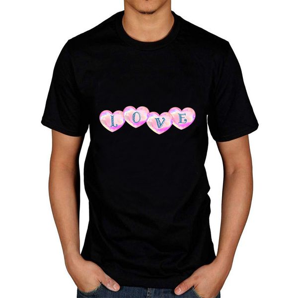 

love print men t shirt casual short sleeve women tshirt male summer t-shirt loose tee shirts, White;black