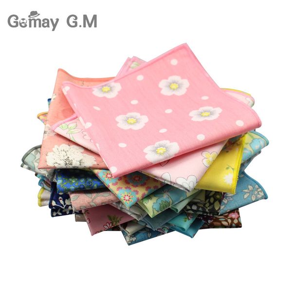 

brand casual men's cotton handkerchiefs woven floral print pocket square male wedding party handkerchief soft towels hanky t200619, Blue;white
