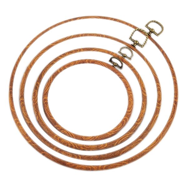 

vintage wood grain circular embroidery wreath embroidery stretch cross stitch bamboo circle diy tool 4pc, Black