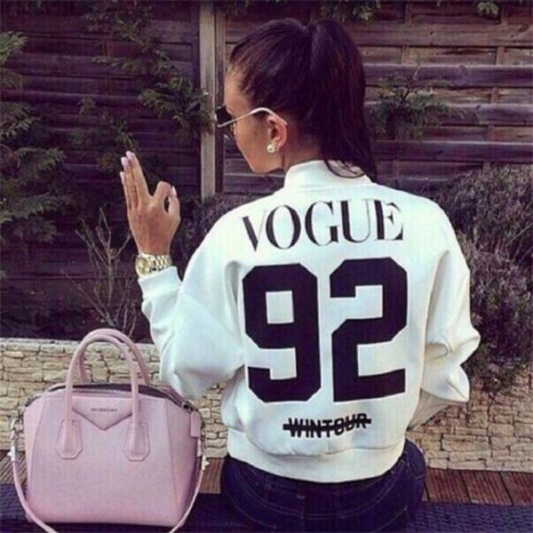 

newly fashion casual spring autumn women jacket 2 style long sleeve slim zipper back letter coats size s/m, Black;brown