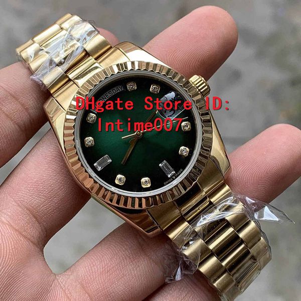 

2019 new sell watches 36 mm 128235 118235 128238 day date president 18k rose gold diamond asian 2813 automatic movement watches, Slivery;brown