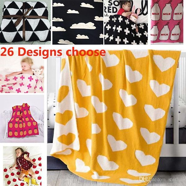 

90*100cm cotton knitted blanket baby newborn cartoon air condition blanket thin quilts children bed sofa sheet blankets wx9-230