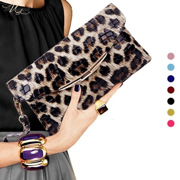 

woman evening bag leopard wallet wedding party banquet shoulder bag fashion clutch purse evening zipper bags pt1100