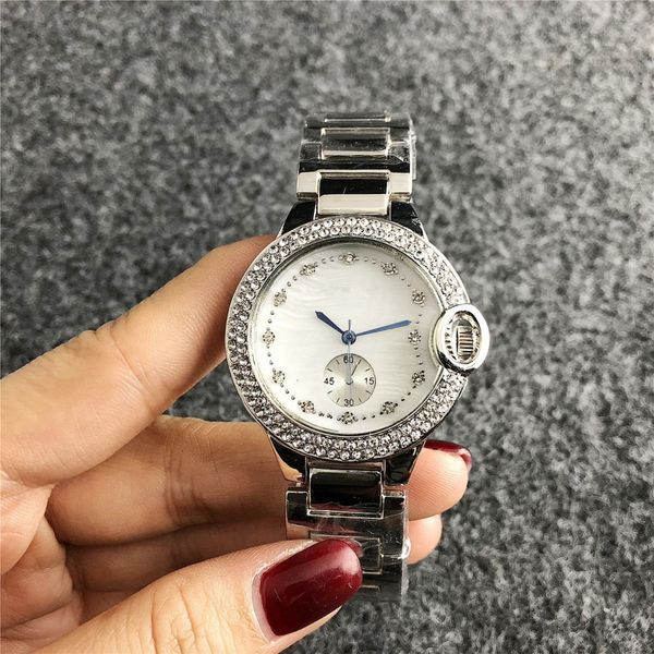 

2020 models diamond ladies watch 38mm stainless steel bracelet rose gold ladies watch discount ladies fashion quartz watch, Slivery;brown