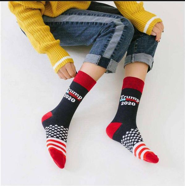 

2020 trump striped socks men women knit socks president donald trump mid-calf happy cotton socks