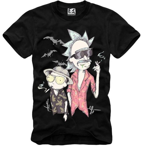 

new brand fashion luxury designer mens t shirts loathing in las rm vegas rick & morty 3441, White;black
