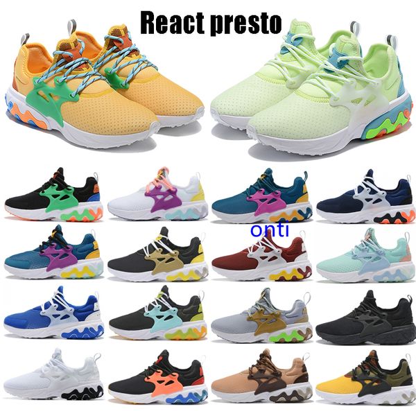 

react presto 1.0 2.0 mens womens shoes barely volt breakfast yellow olive triple black white blue fuchsia designer running sneakers