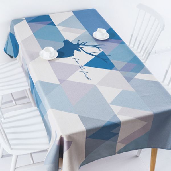 

thickened deer rectangular table cloth dining room desk dinner cloth cover towels round tablecloth linen cotton home antependium
