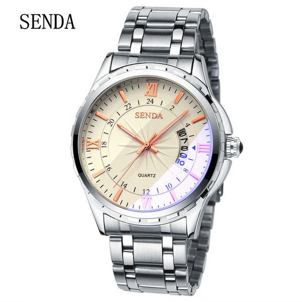 

montre de luxe new all steel 41mm men business watches quartz watch gear bezel fashion brand clock male waterproof montre homme, Slivery;brown