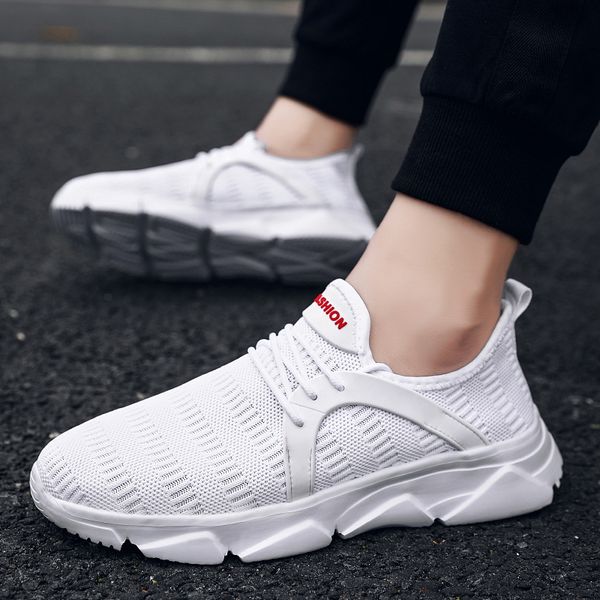 

vogue big size men casual shoes summer new air mesh breathable sneakers light men shoes outdoor non-slip leisure 57 57, Black
