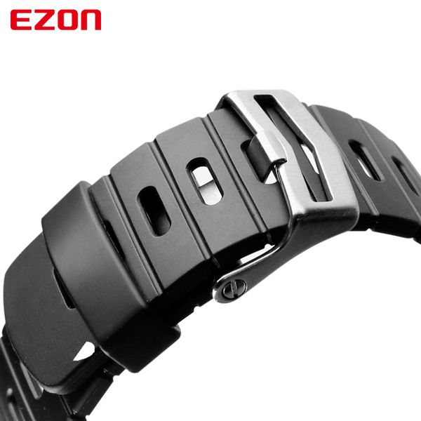 

original 24mm black silicone rubber watch strap sports watch band for wristwatch ezon l008 t023 t029 t031 g1 g2 g3 s2 h001 t007, Black;brown