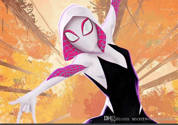 

skinny comic character children cosplay clothing fashion hooded womens theme costume spider lady cosplay costume long sleeve, Black;red