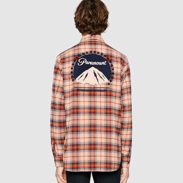 

19ss italy snow mountain embroidery lattice shirts men women casual outwear fashion street hip hop high t shirt couple jacket hfymjk218, Black;brown