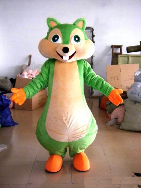 2018 Alta qualidade quente Adulto esquilo verde traje da mascote esquilo traje da mascote traje animal esquilo para venda