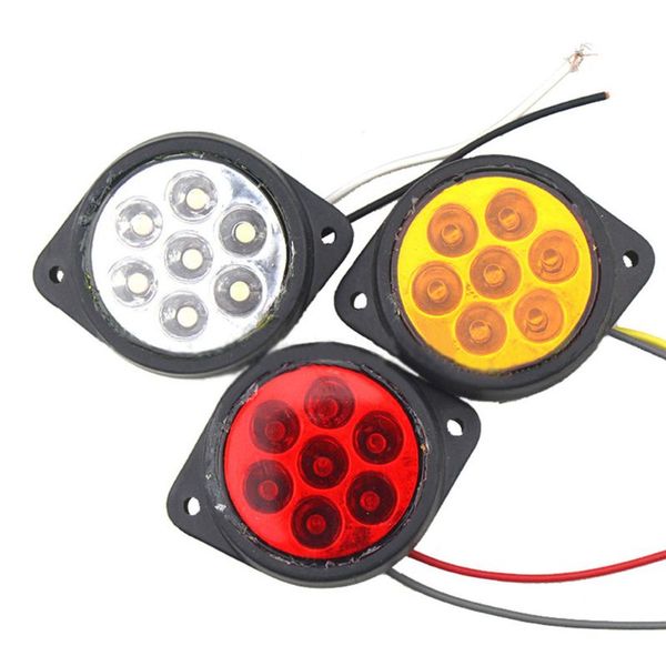 

5pcs car round side marker 10-30v lights 7leds truck lights round trailer lamp