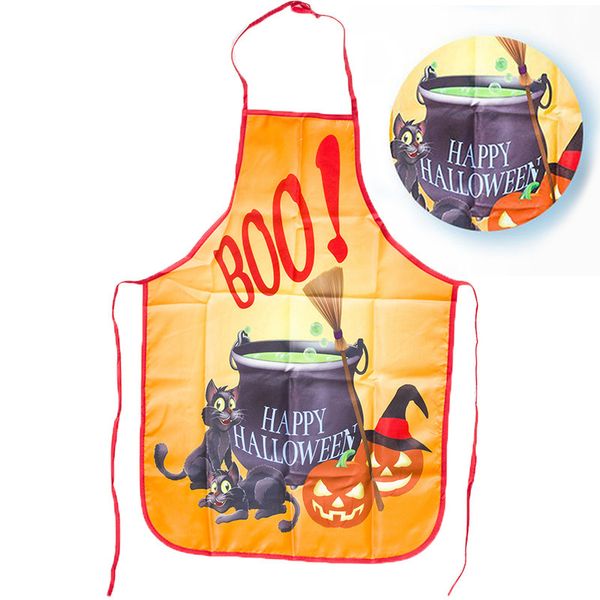 

halloween skeleton pumpkin skull witch aprons chef costume party supply 4 types
