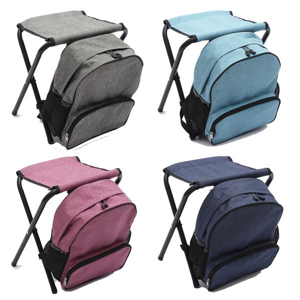 

outdoor folding chair portable backpack chair removable folding stool multi-function leisure ice bag backpack