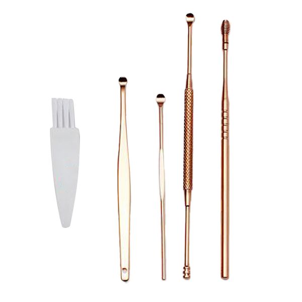 

5pieces, stainless steel ear cleaner earwax removal for adults home & travel