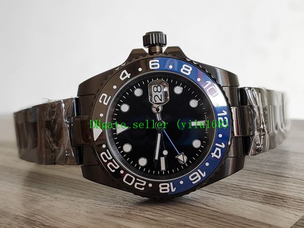 

2 color 40mm automatic mechanical new style men watch pvd coating gmt116719 116710 116710blnr 116719 blro asia 2813 movement, Slivery;brown
