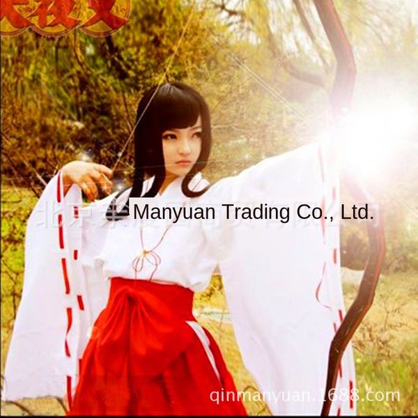 

japanese dog night fork witch kikyo anime costumes costumes & cosplay cos clothes japanese kimono cosplay anime clothing stock, Black