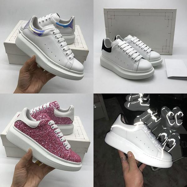 

20ss luxury platform designer shoe reflective triple black velvet white oversized men women casual sneaker party full dress calfskin leather