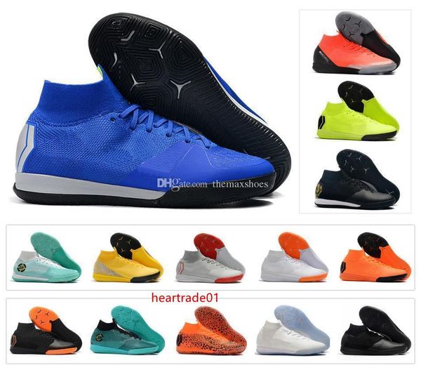 

mercurial superflyx vi 6 elite ic in 360 mens women boys superfly soccer shoes cr7 ronaldo neymar njr football boots cleats size 35-45