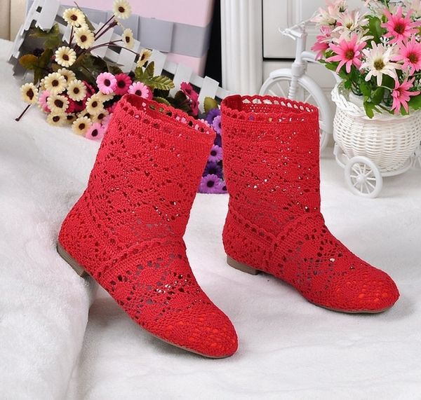 

womens shoes flats hollow mesh single ankle boots round-toed summer sandals round toe lace pull on 12olors a122, Black