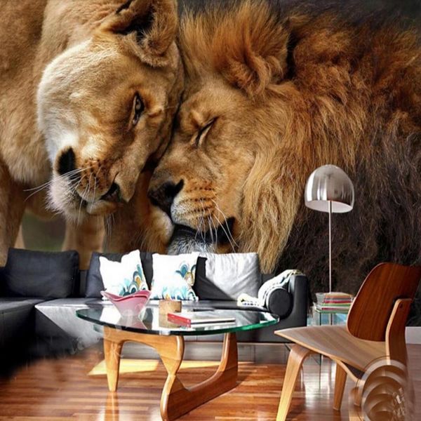 

custom wallpaper hd 3d domineering lion animal pgraphy tv backdrop wall large mural living room backdrop animal wall paper