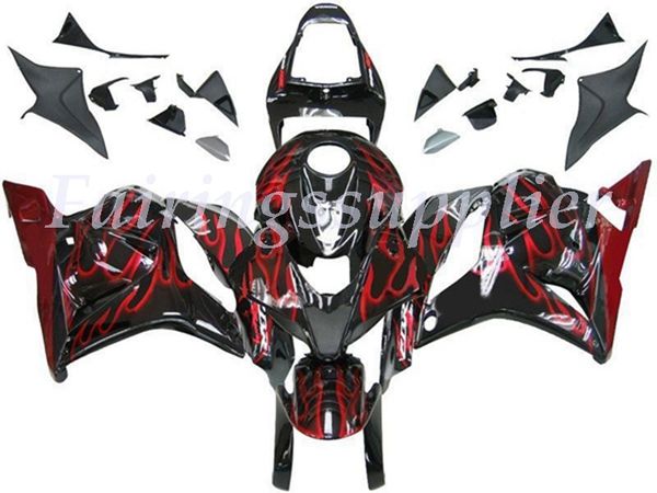 

new (injection molding) abs fairing kits fit for honda cbr600rr f5 2009 2010 2011 2012 600rr 09-12 fairings set black red flame