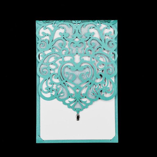 

10pcs european style wedding invitation cards hollowed-out white pink blue black
