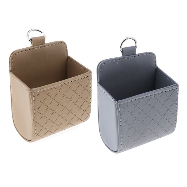

universal car interior pouch storage pouch mobile phone bag, beige + gray