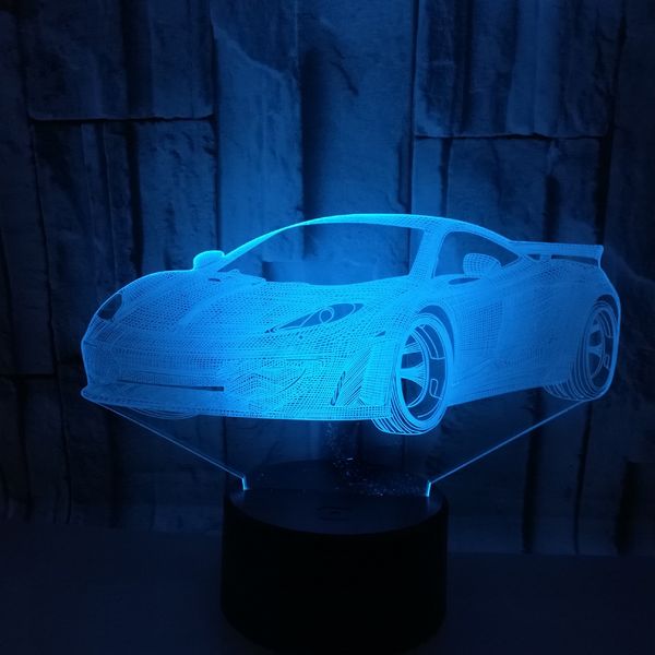 

heat sell new pattern automobile colorful 3d lamp energy-saving led illusion lamp sports car originality vision three-dimensional 3d lamp